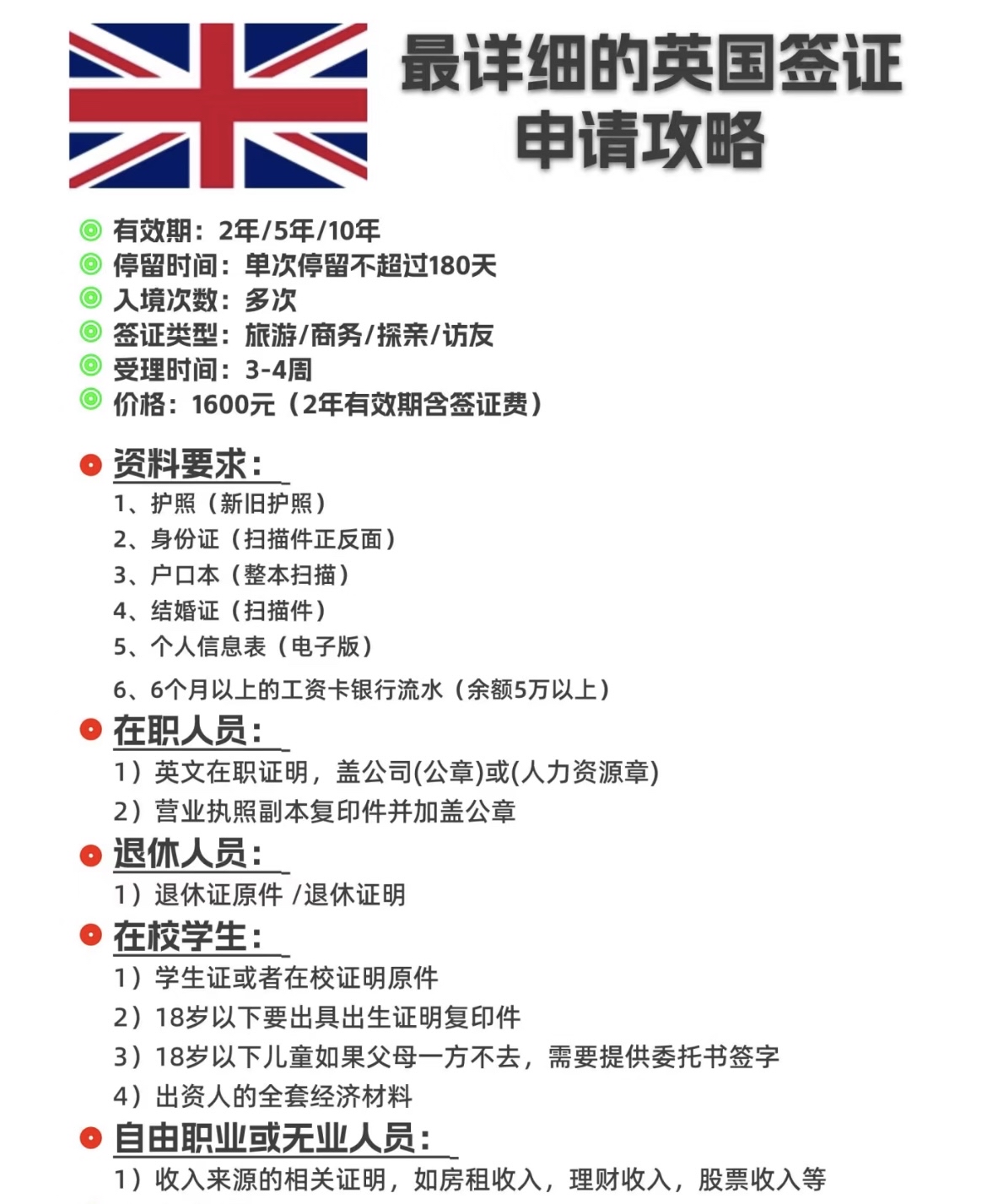 办理英国签证需要提供什么材料?