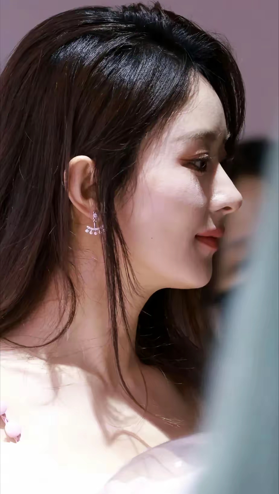 赵丽颖的鼻子已经够优越了, 但是一放上董洁的侧脸,差距还是很明显