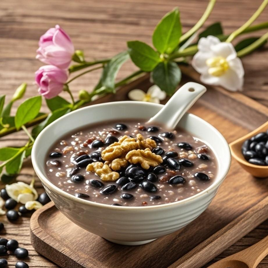 第一招:黑豆核桃粥,补肾强腰