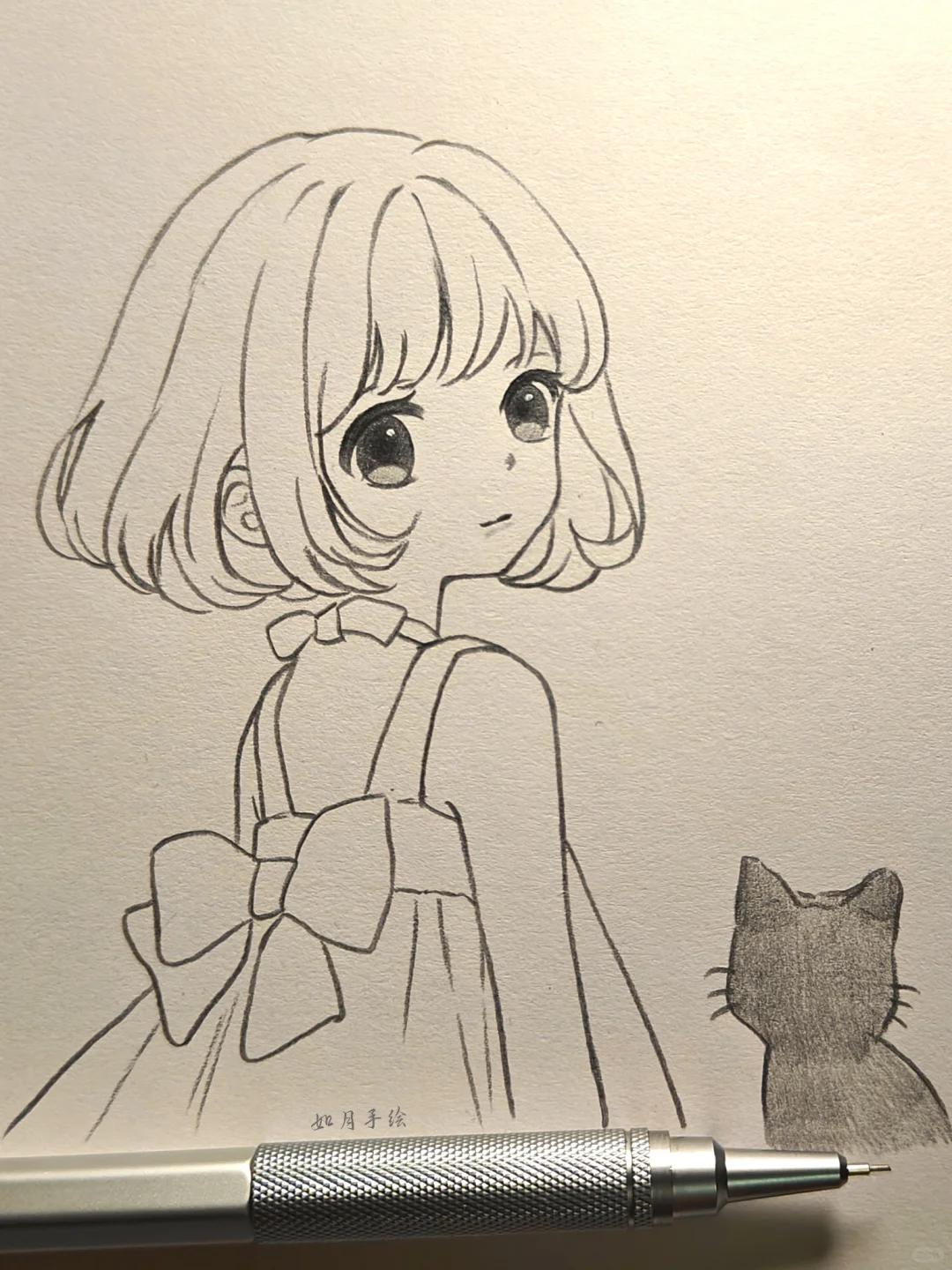 你们要的动漫简笔画来啦,都来交作业哈绘画过程图 动漫 简笔画 交作业