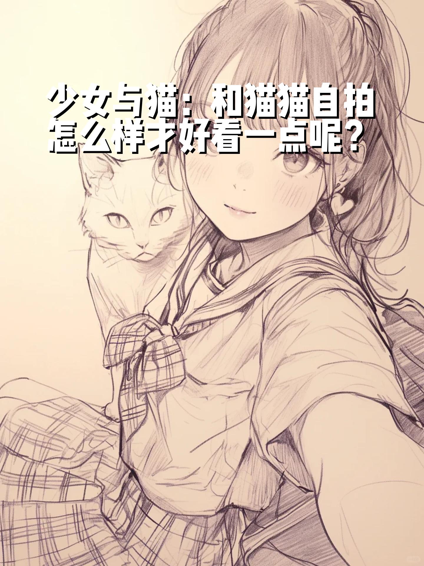 少女与猫:和猫猫自拍怎么样才好看一点呢?