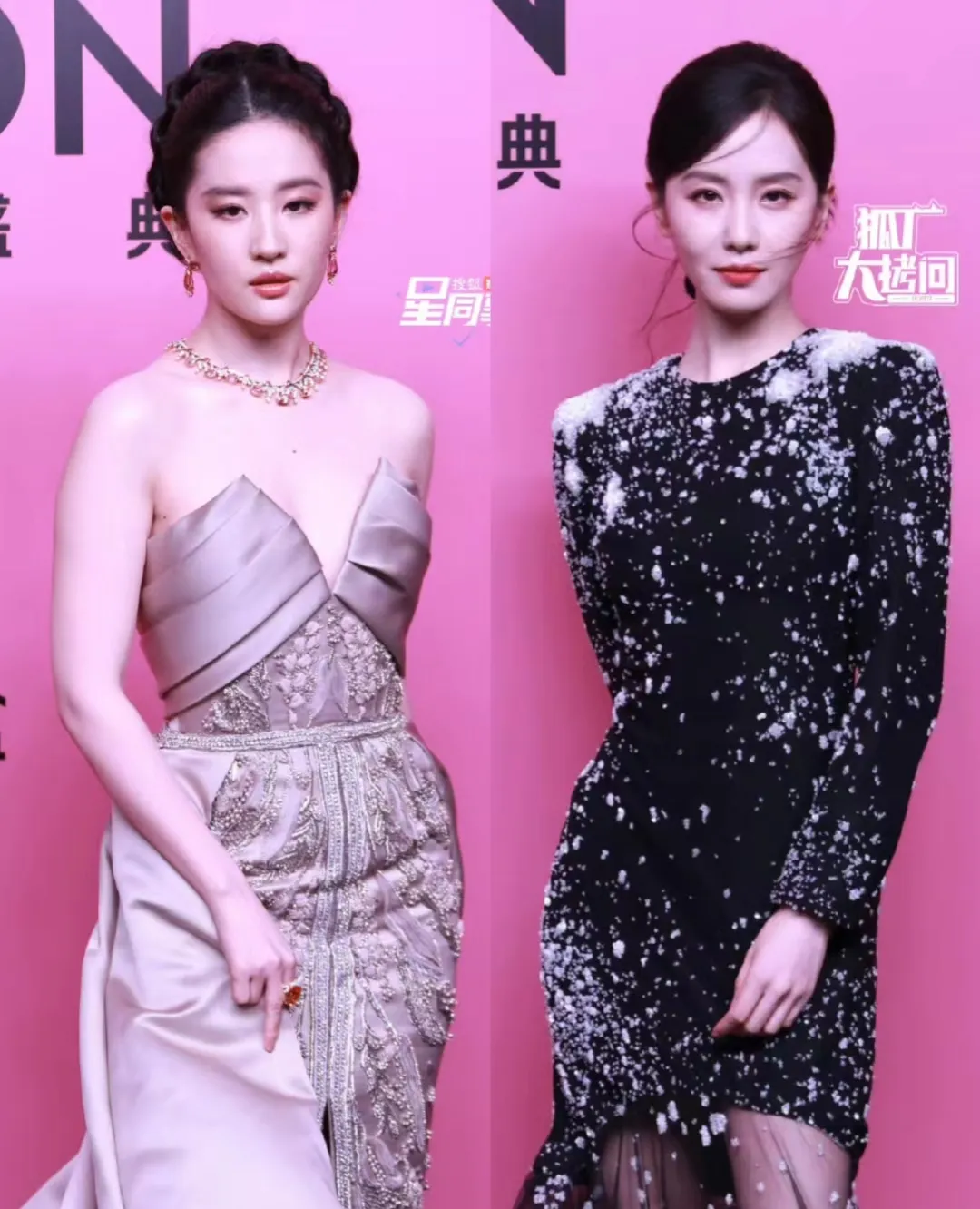 刘亦菲红毯造型 vs  刘诗诗红毯造型   刘亦菲和刘诗诗这次的红毯造型