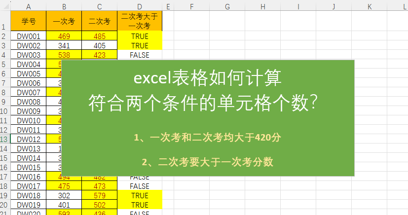 表格求满足条件的个数