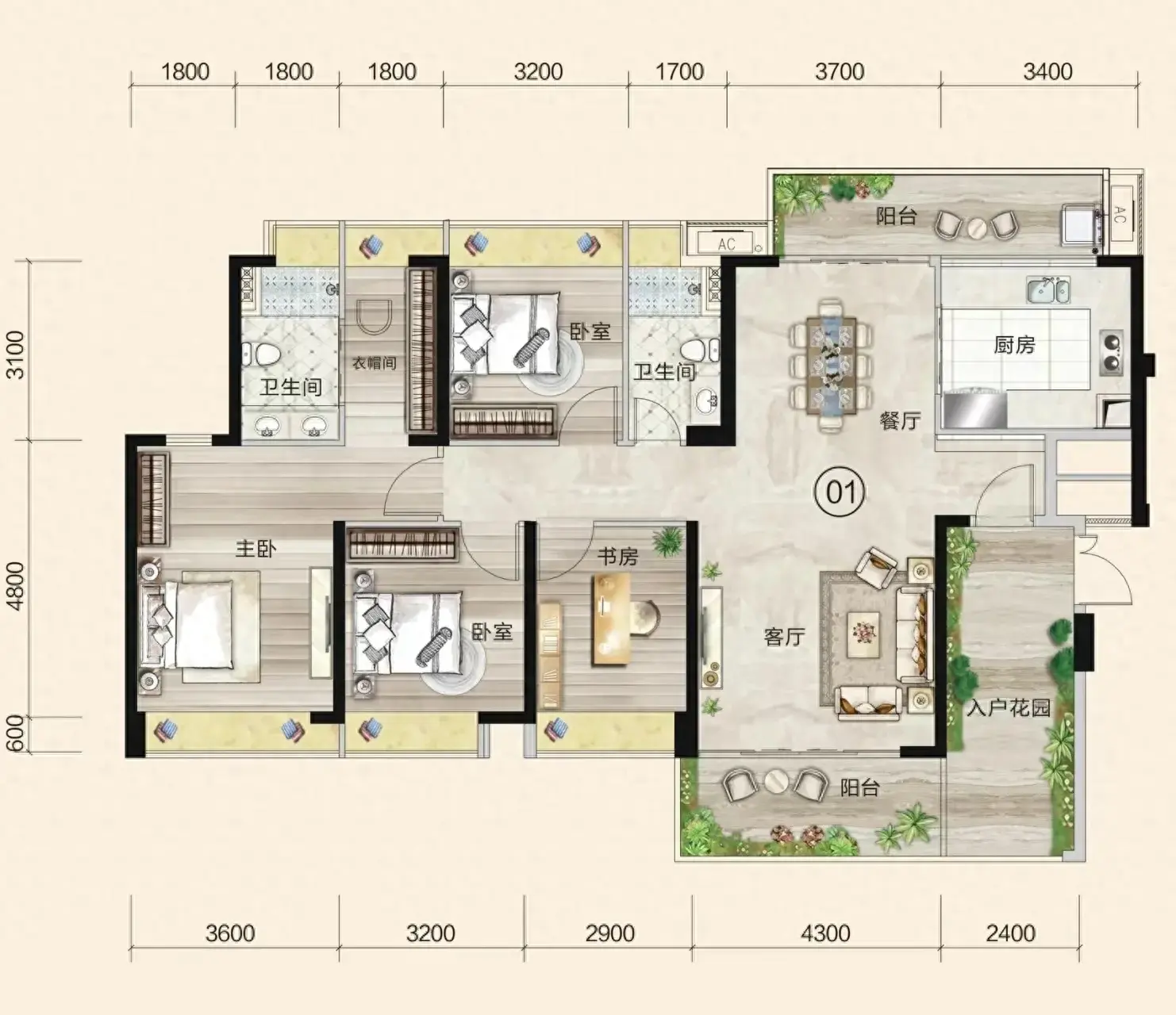 这是一款奢华的148.83平米户型吗?