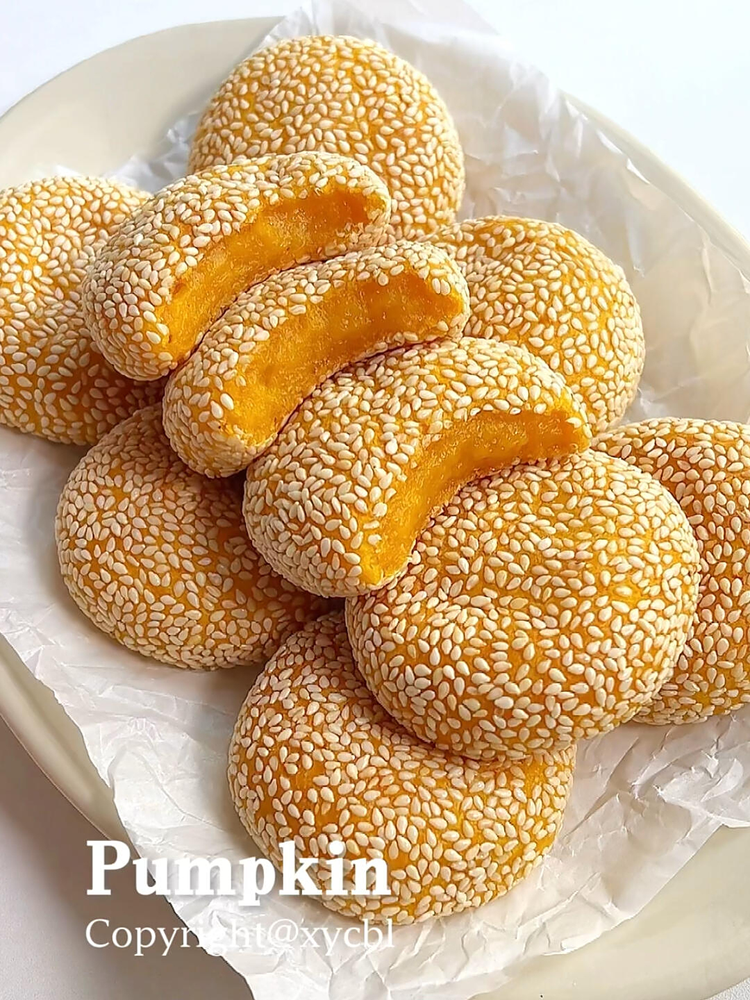 入冬必吃,南瓜芝麻饼,软糯香甜好吃到转圈