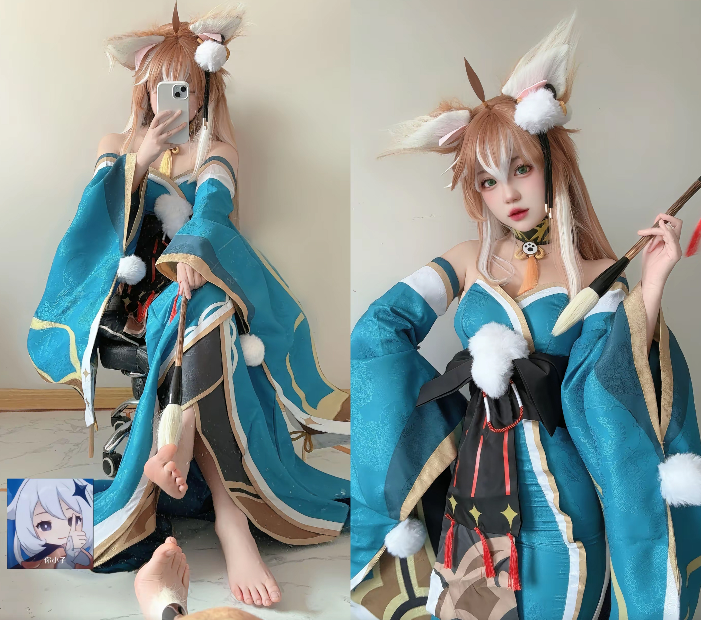 小姐姐cos原神角色性转!超短裙公子太甜啦!钟离帝姬谁能拒绝?