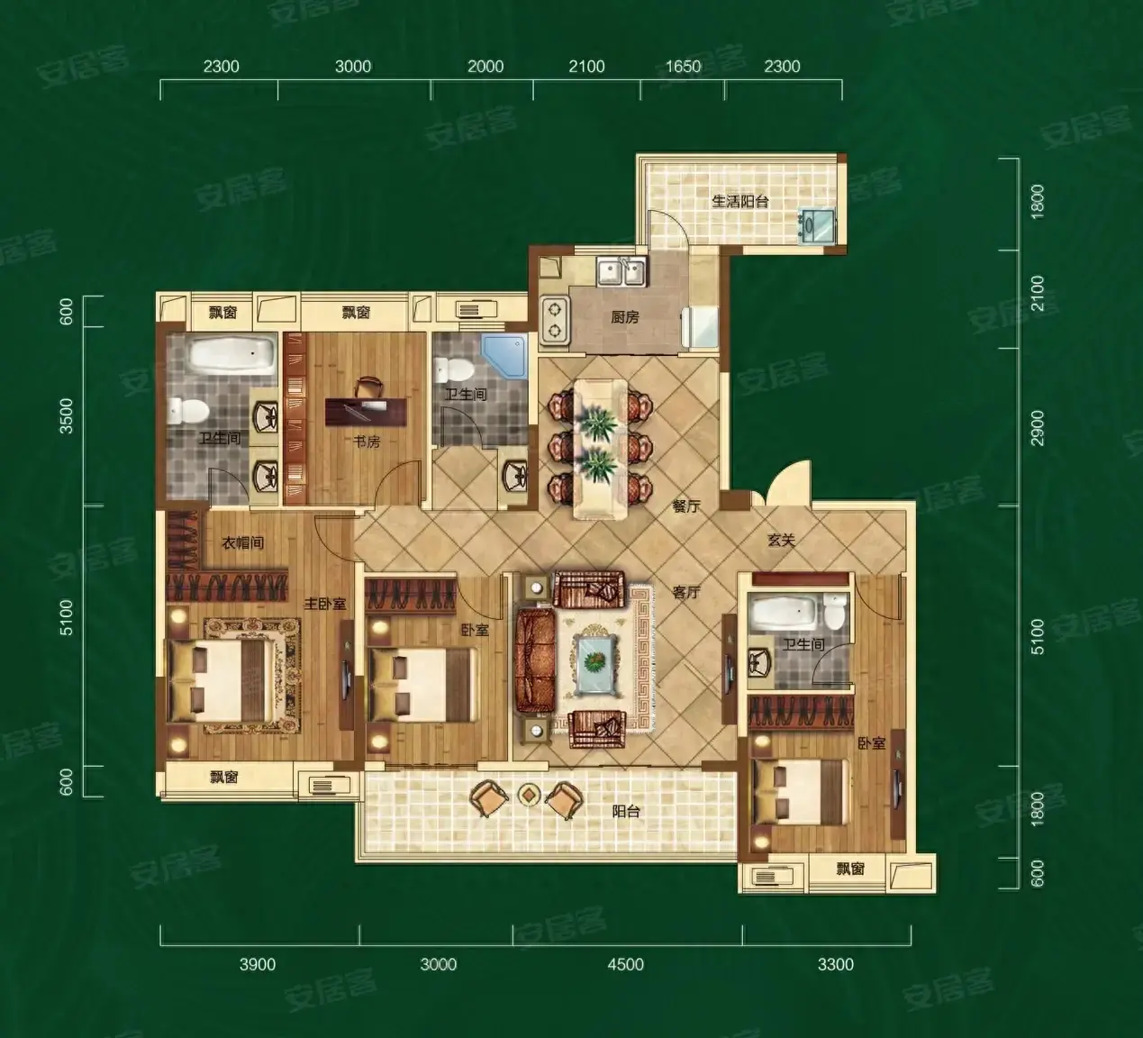 这是一款高端的176㎡户型吗?