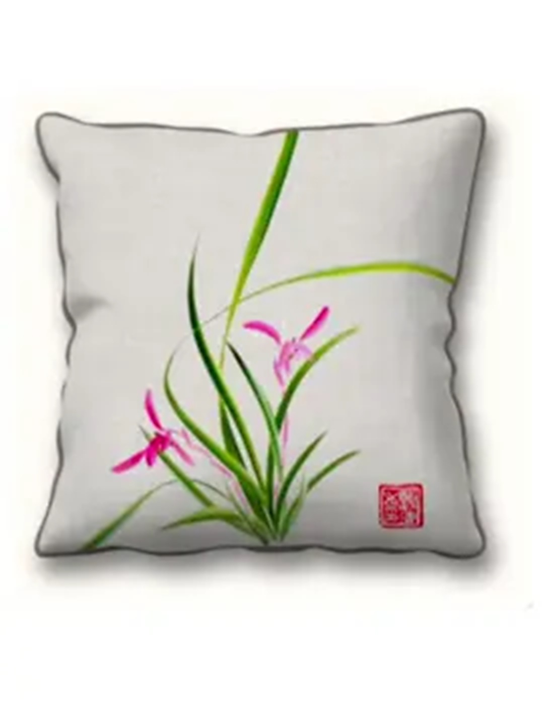 手绘兰花抱枕