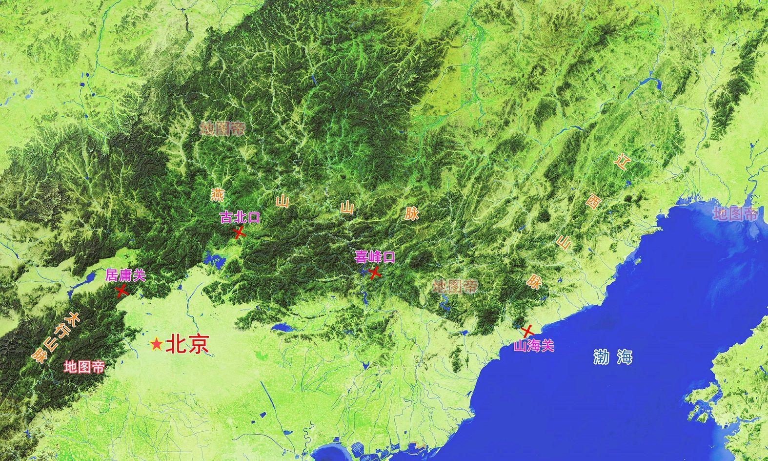 山海关地形图片