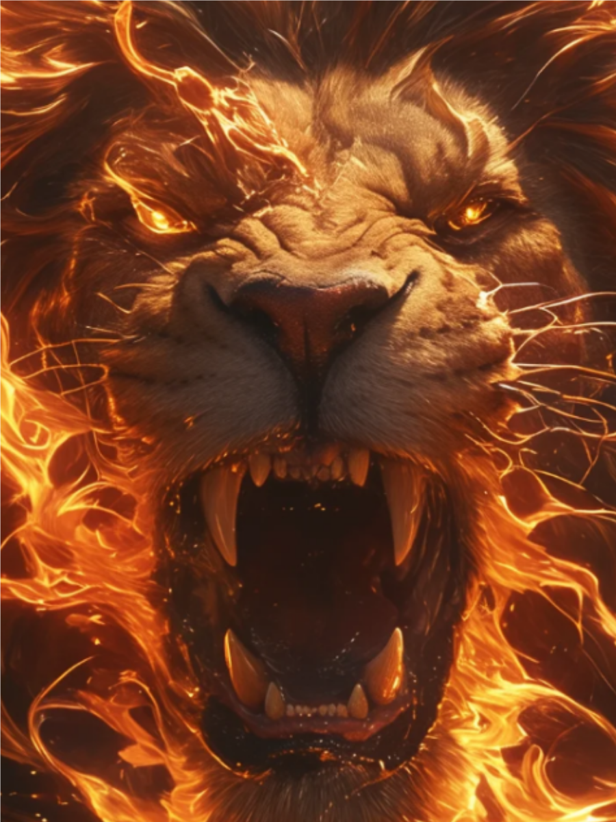 狮子是大自然的杰作,以其威严的姿态和雄壮的吼声被誉