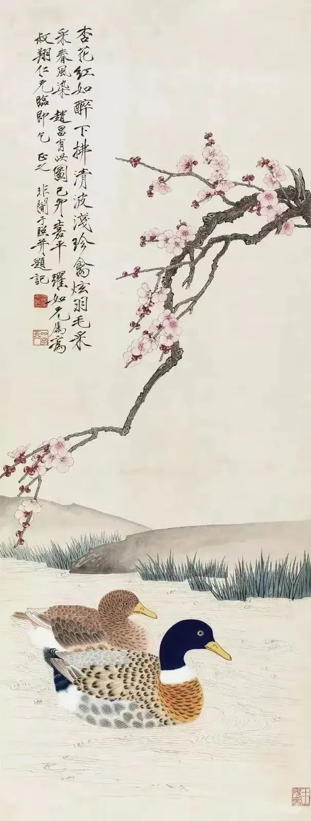 国画名家笔下的杏花欣赏