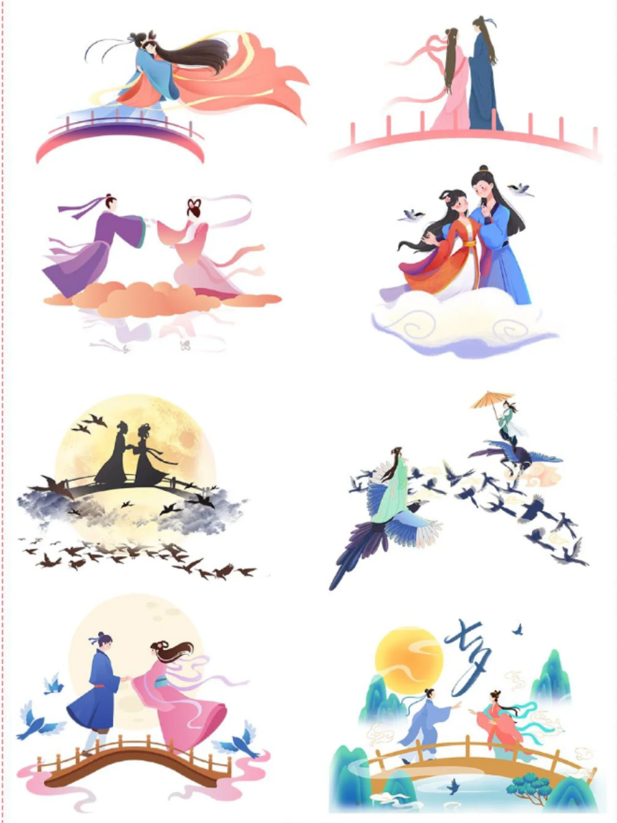 牛郎织女简笔画简单又漂亮