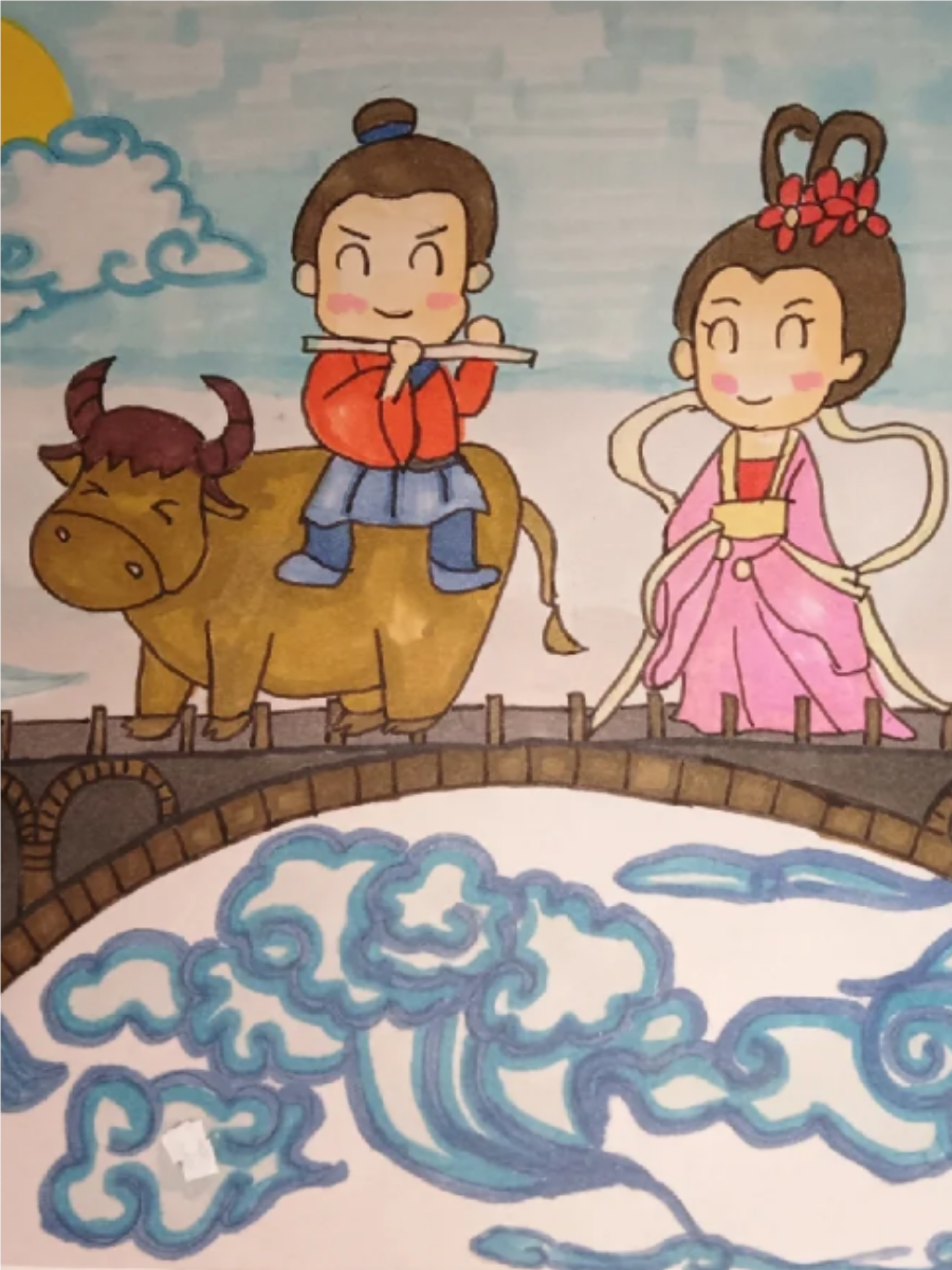 牛郎织女简笔画简单又漂亮