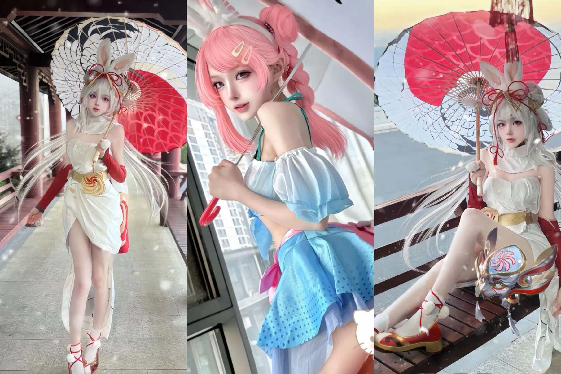 王者cos:两个公孙离快乐加倍,泳装来了,颜值超高玉足好看