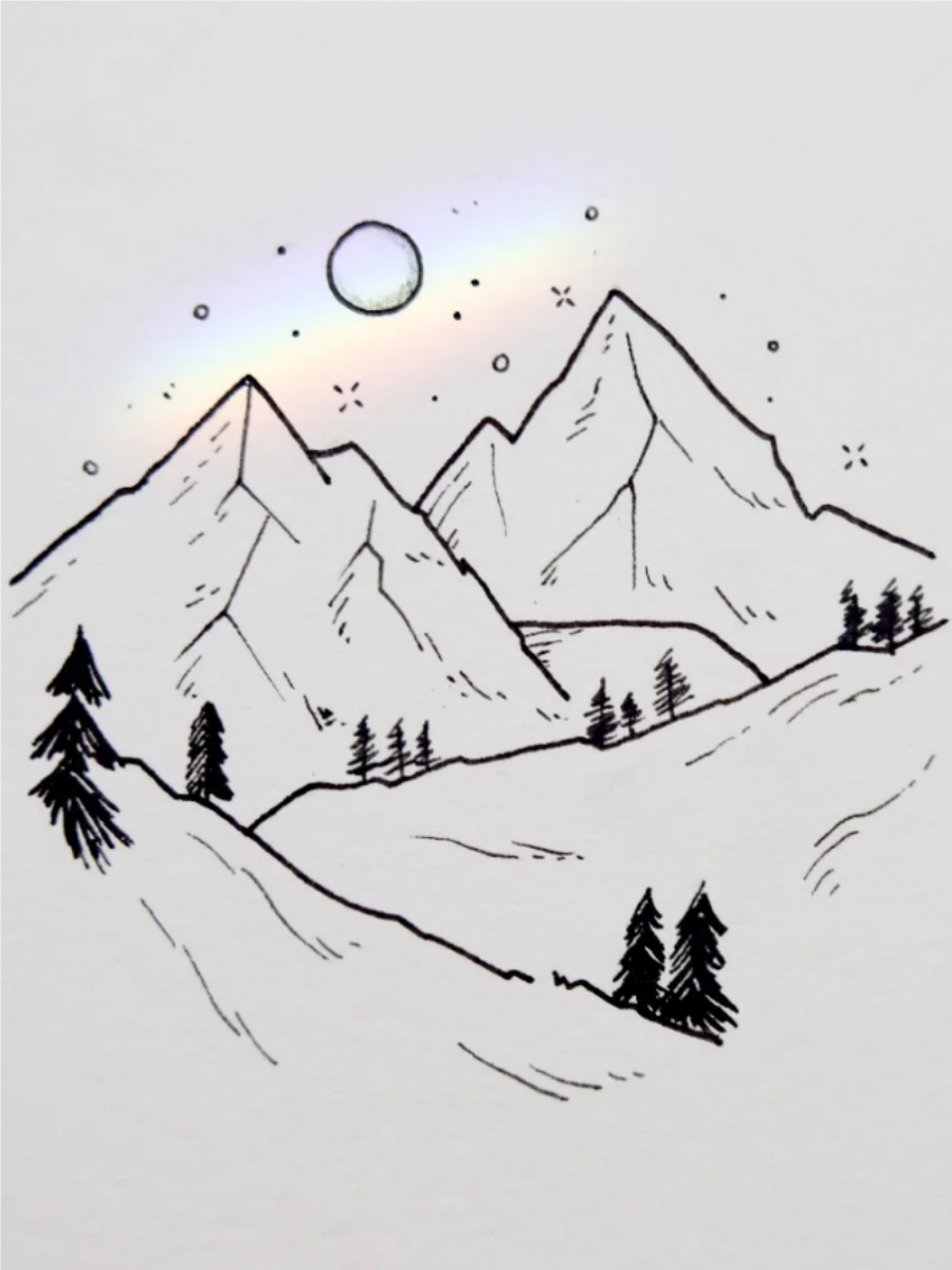 风景简笔画展现了大自然的美丽与宁静,每一幅画都描绘了