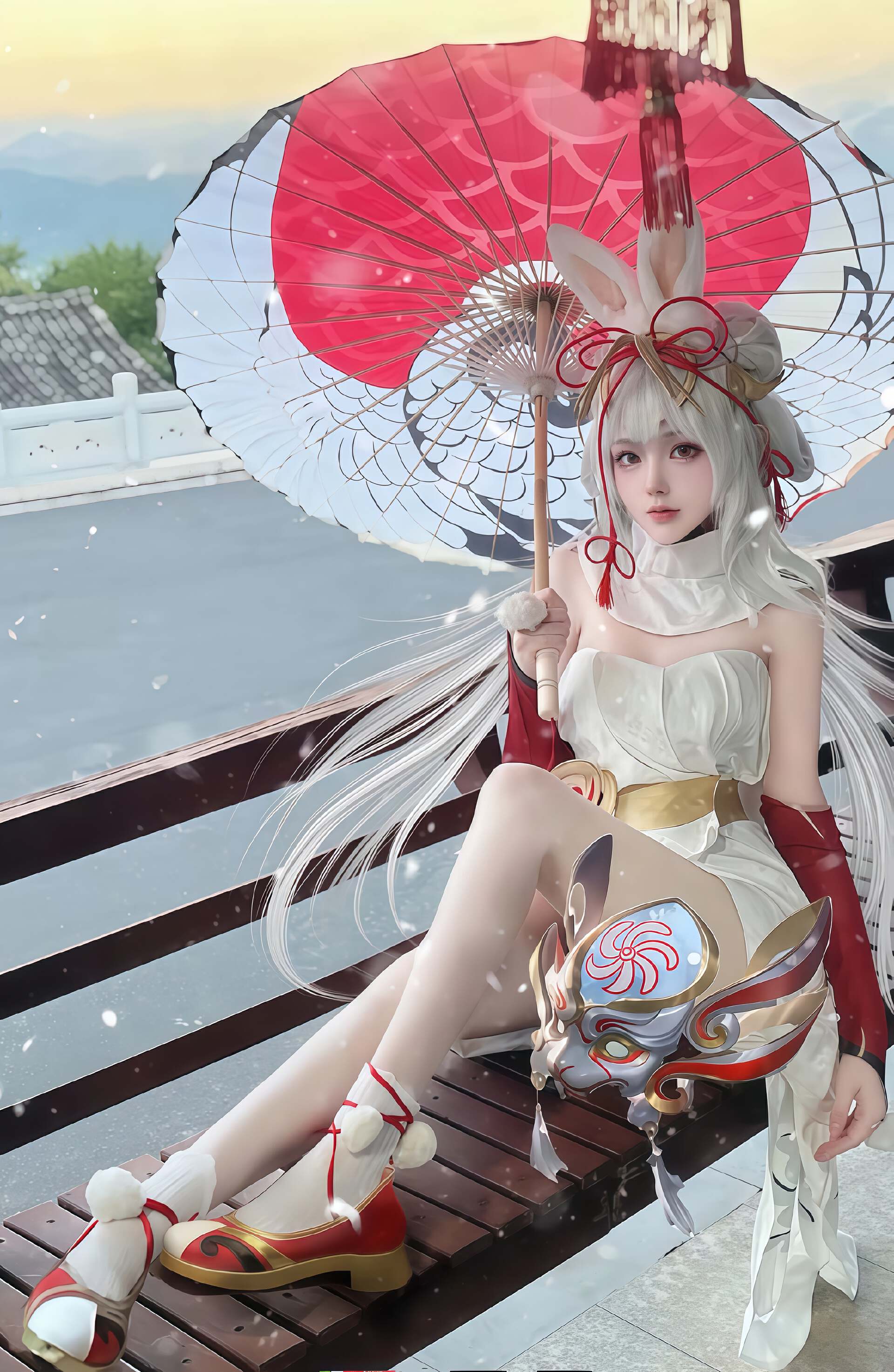 王者cos:两个公孙离快乐加倍,泳装来了,颜值超高玉足好看