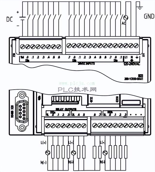 西门子plc外部接线图图片