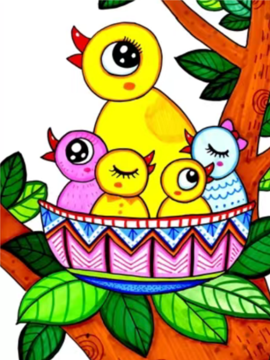 鸟巢简笔画以其简单却富有表现力的线条吸引了很多人的