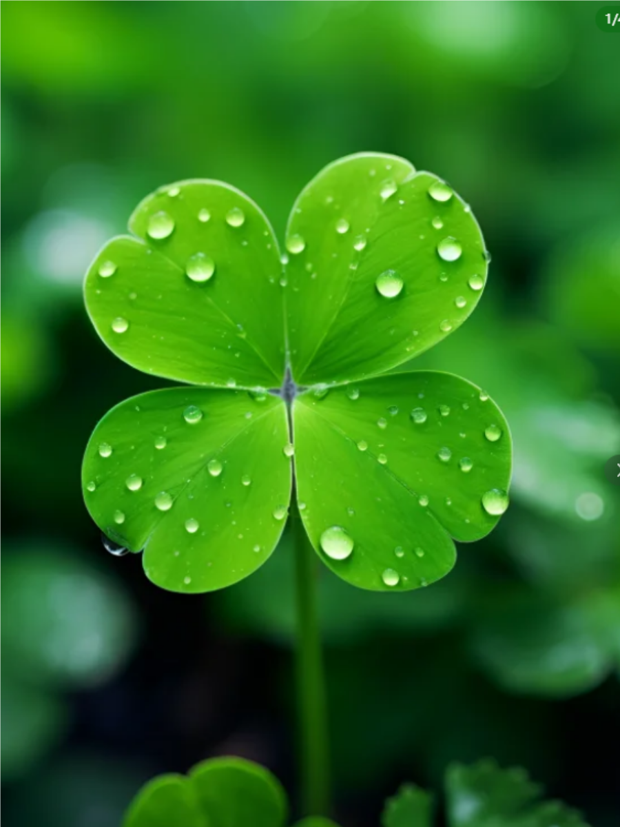 四叶草是一种象征好运的植物,它的形态和寓意深受人们