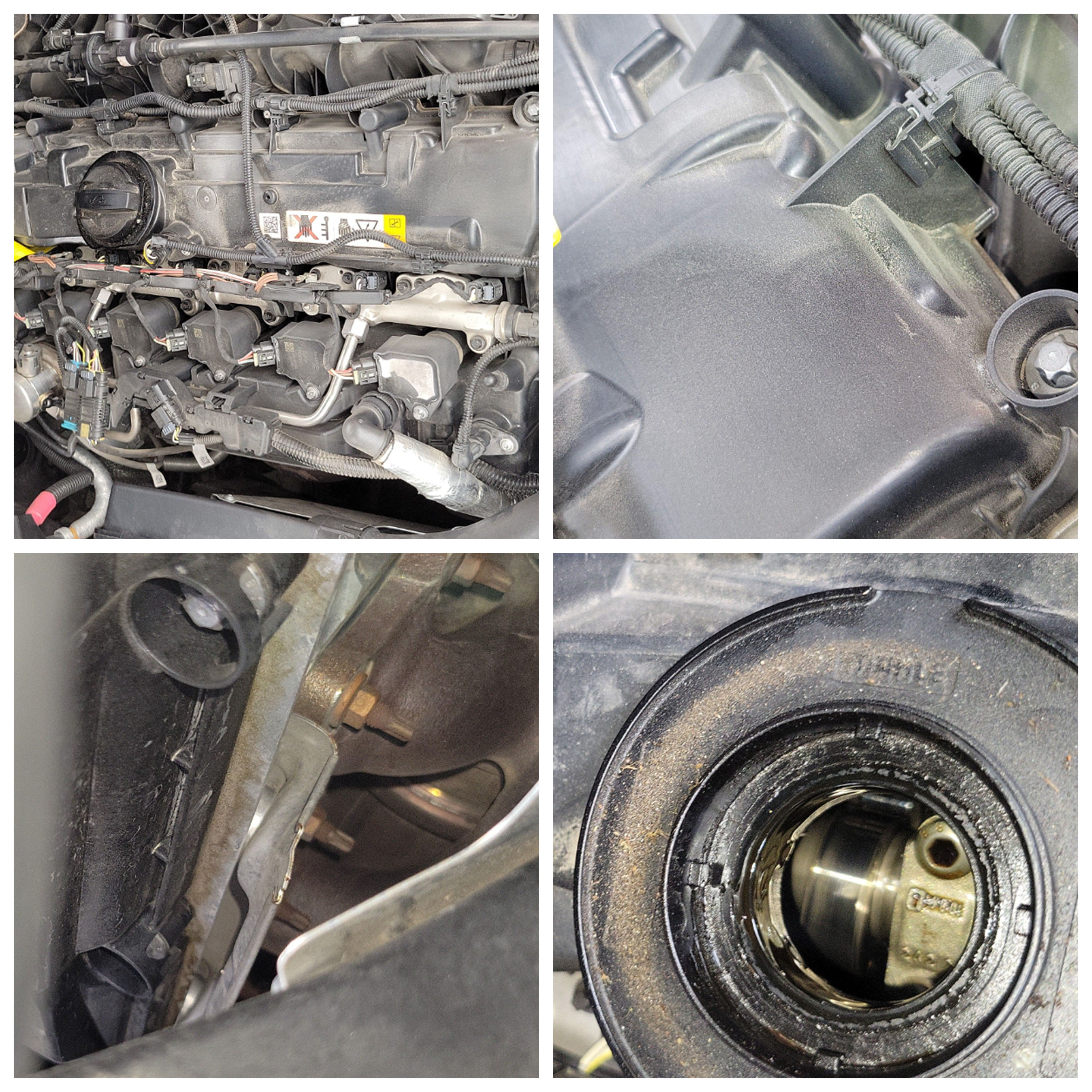 有渗油的情况,打开机油加注口里面还是比较漂亮的没有油泥堆积的情况