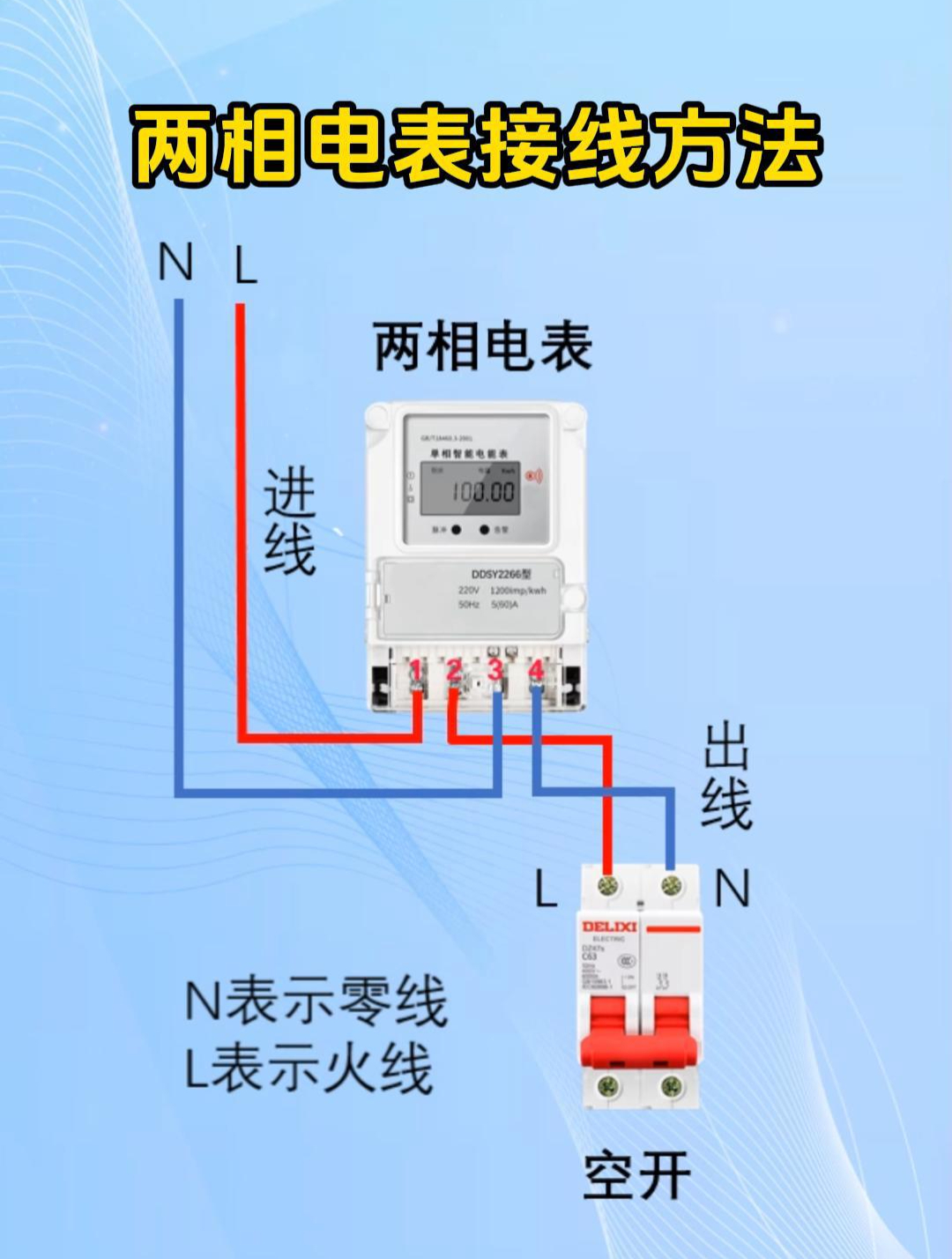 单相电表接线方法,不会电工你也可以接对