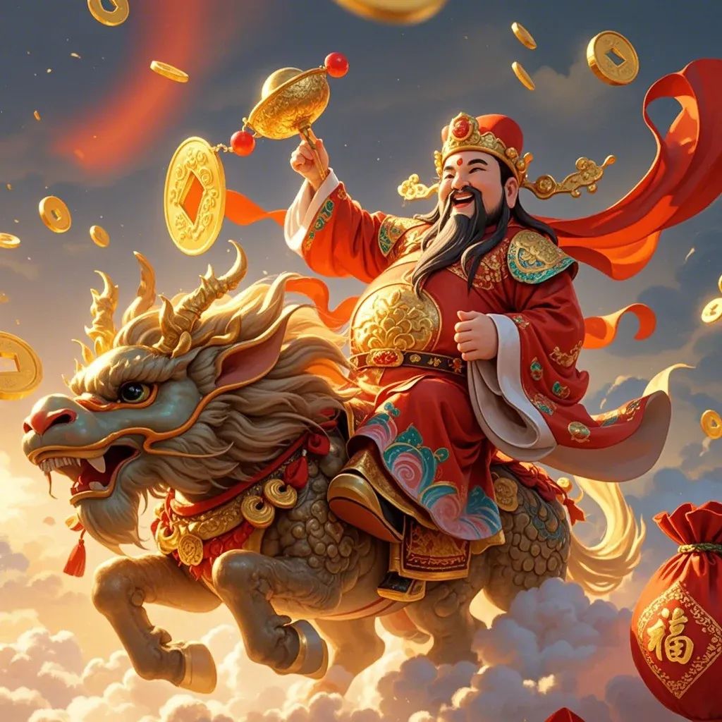 财神爷送财 麒麟纳福 换上这个财神头像 2025年好运连连 财运亨通