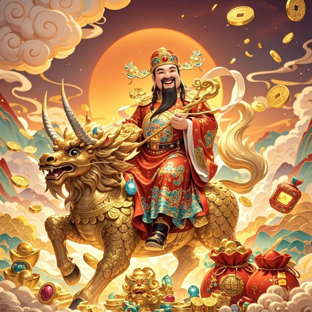 财神爷送财 麒麟纳福 换上这个财神头像 2025年好运连连 财运亨通