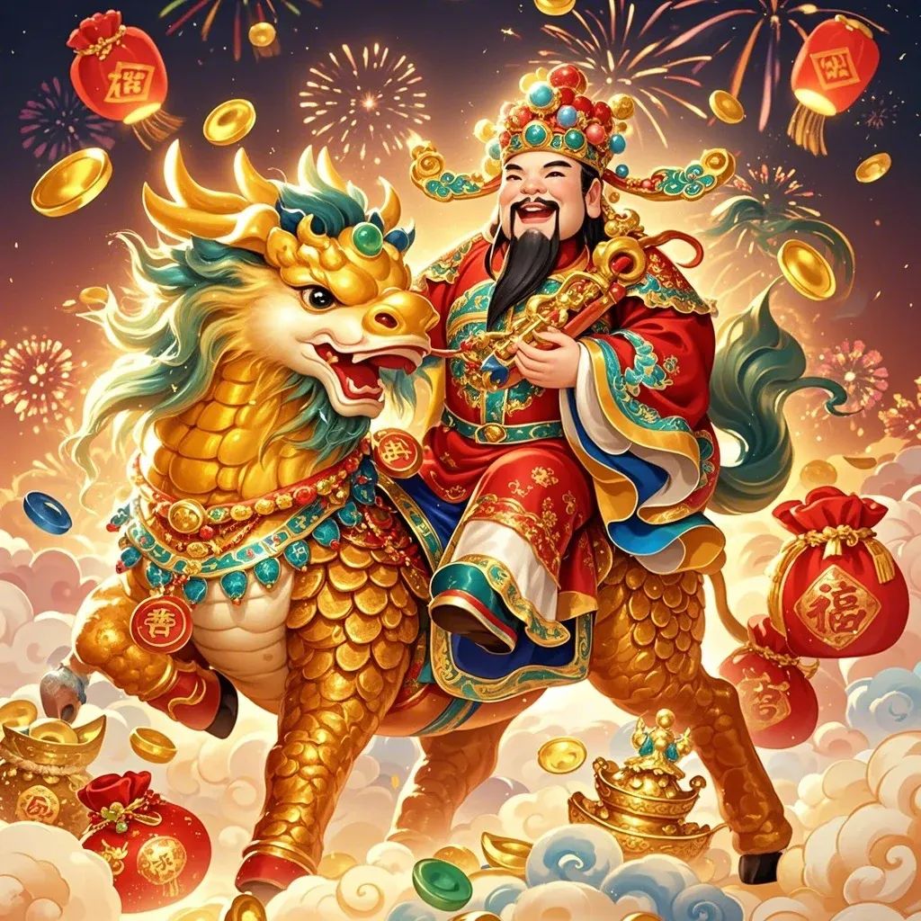 财神爷送财 麒麟纳福 换上这个财神头像 2025年好运连连 财运亨通