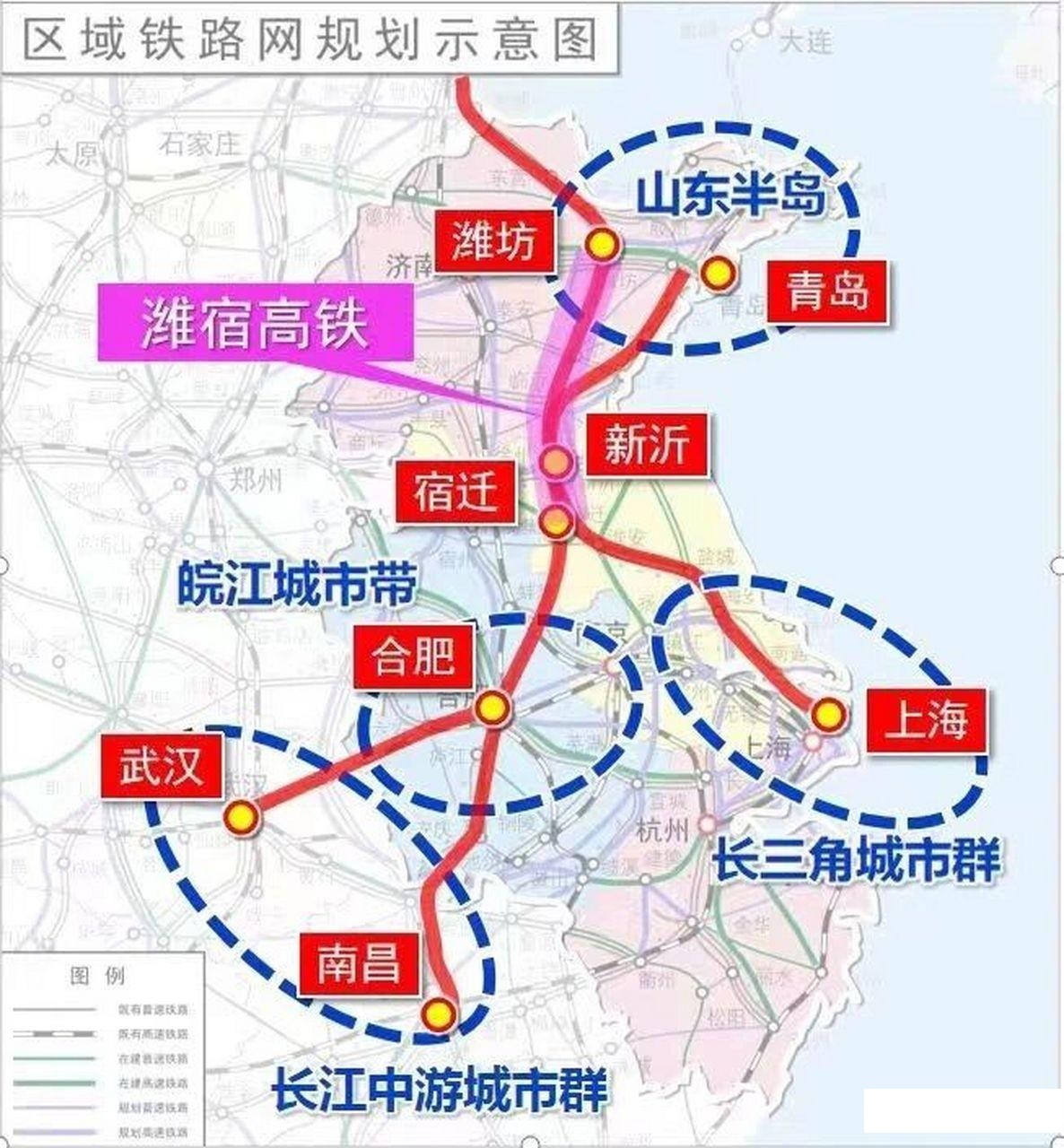 在建中的京沪二通道横跨京津冀鲁苏沪六省市,作为京沪高铁的辅助通道.