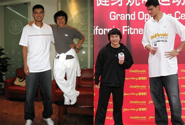 姚明再现最萌身高差,李宁站椅子上仍矮不少,成龙也懂的奇妙反差