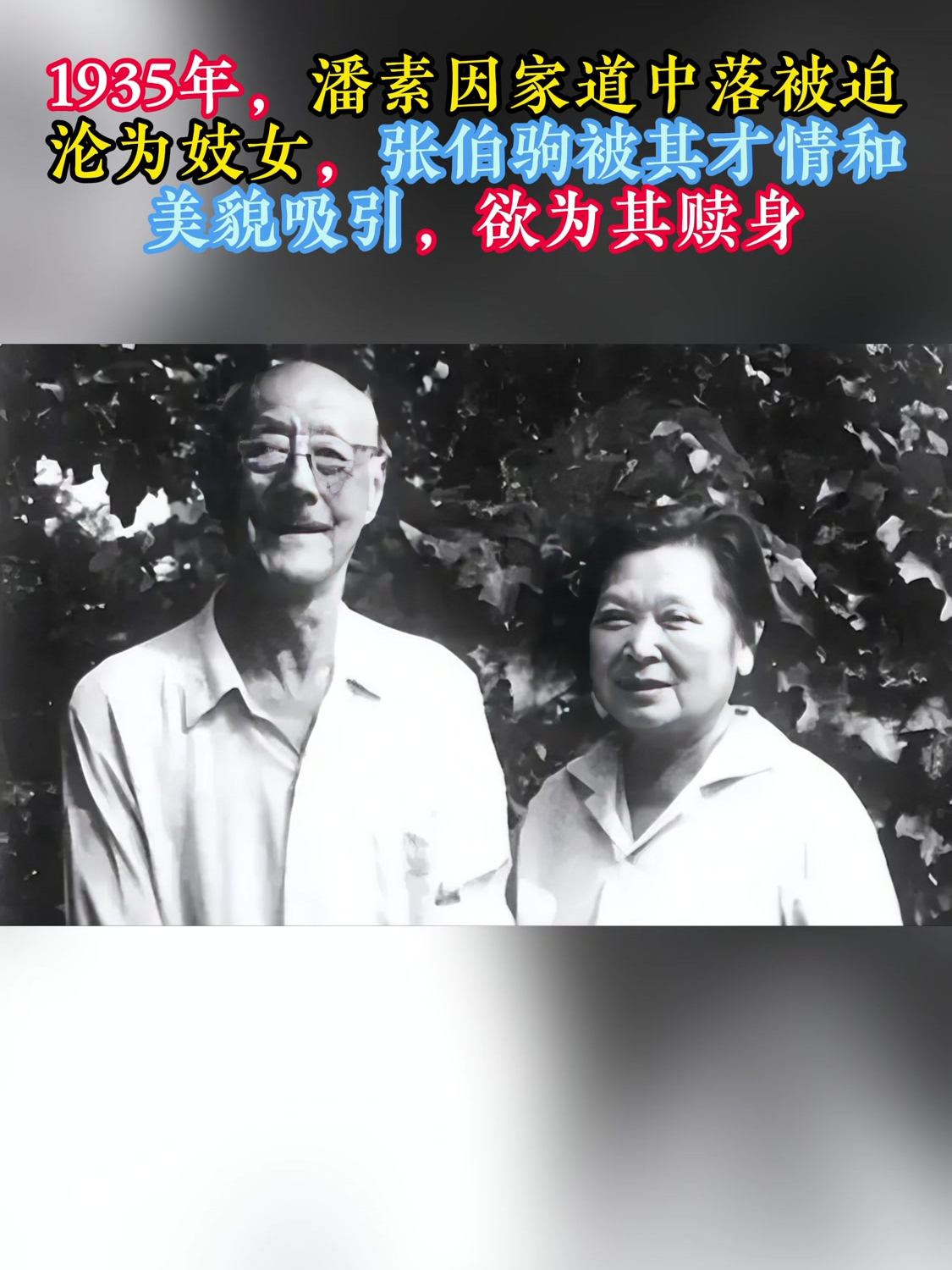 潘素家道中落被迫沦为妓女,张伯驹被其才情美貌吸引,欲为其赎身