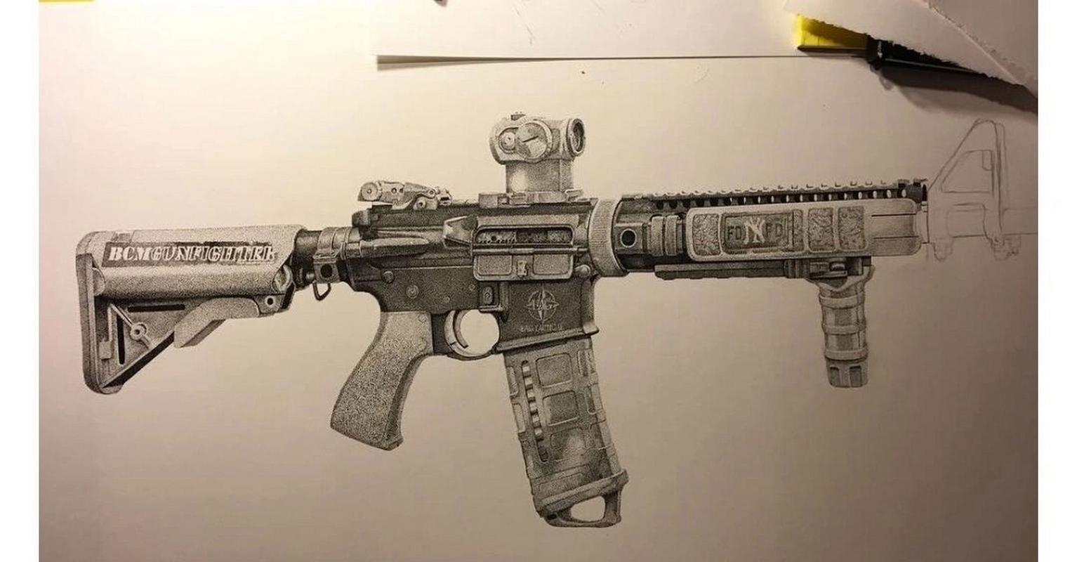 怎么画复杂点的枪