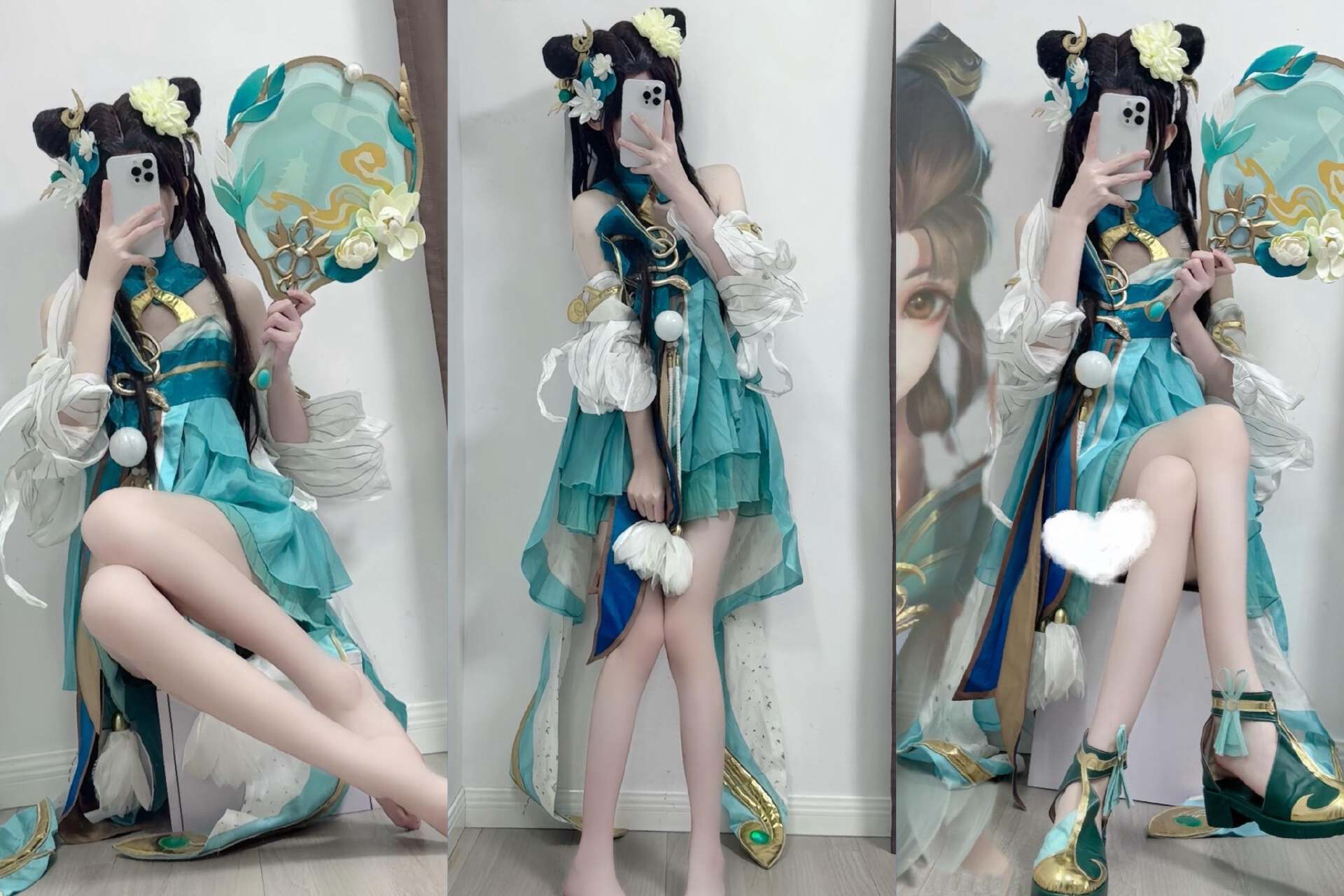 小萝莉cos小乔青蛇,玉足超好看,身材娇小玲珑,服装设计还原