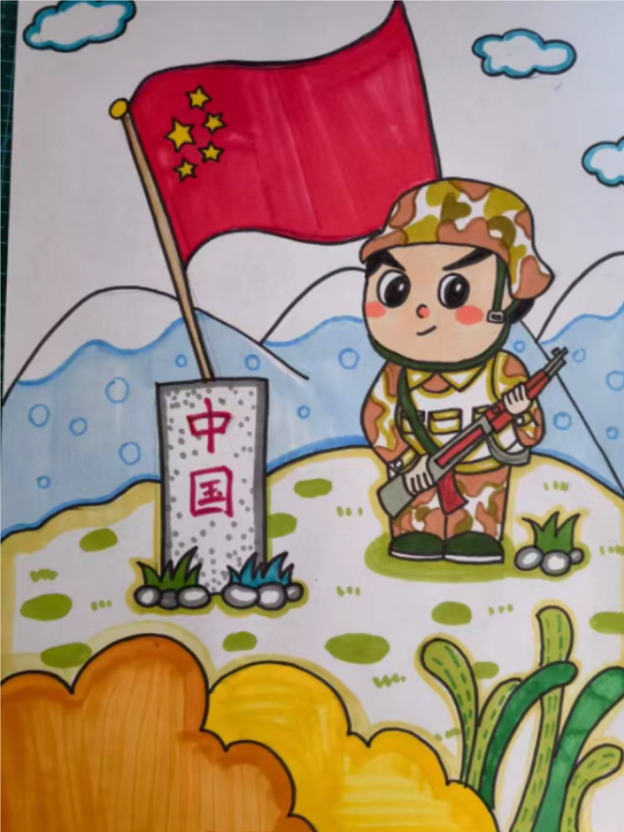 国防主题绘画国防绘画作品国防绘画小学生国防画简单国防画国防绘画