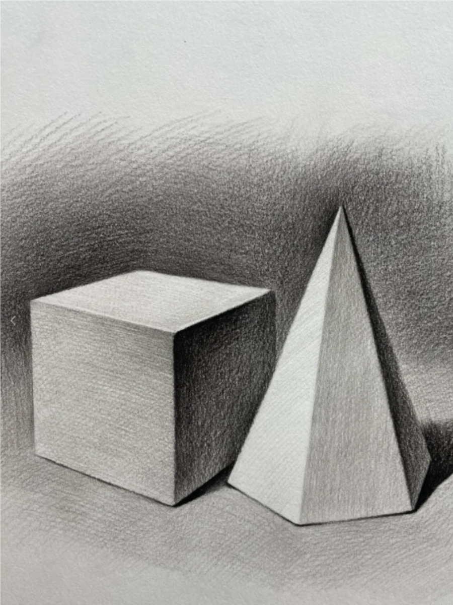 立体图形组合体的视觉艺术,展现了几何形状的