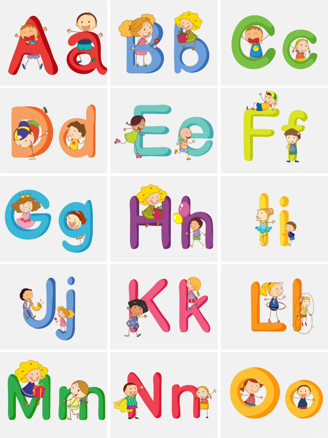 更加大小写字母卡通图片字母表卡通24字母字母图26个字母大小写卡通