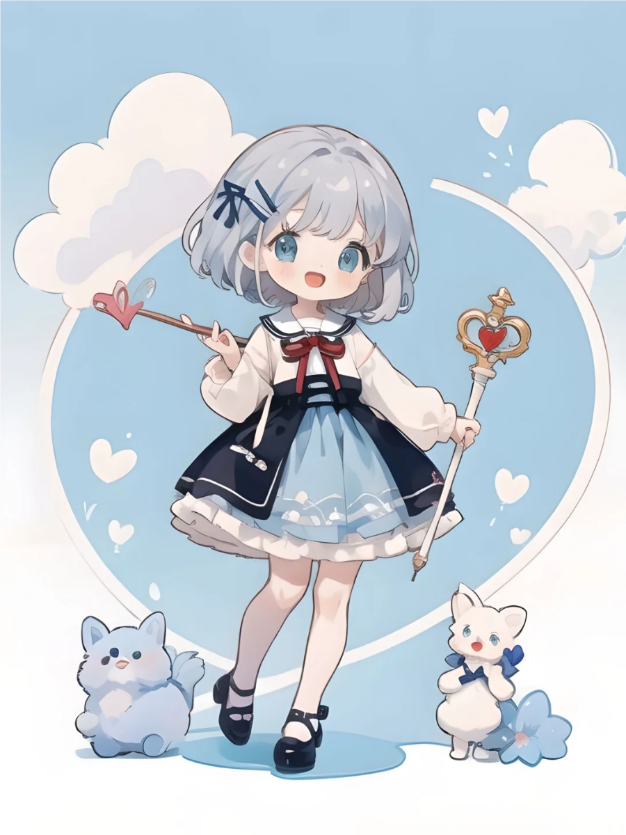 q版萌少女插画风格以其可爱,清新和梦幻的元素而