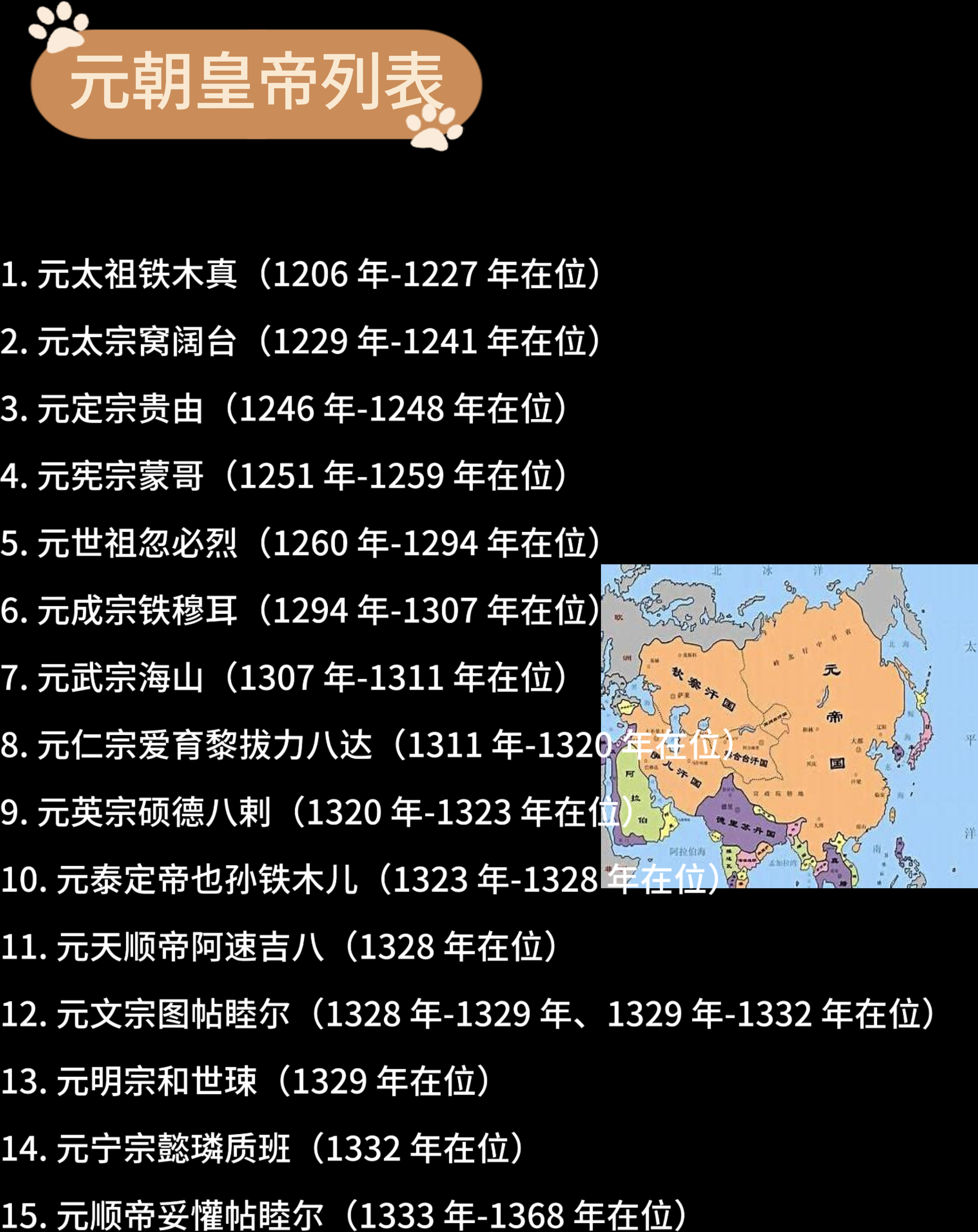 元朝皇帝关系图 顺序图片