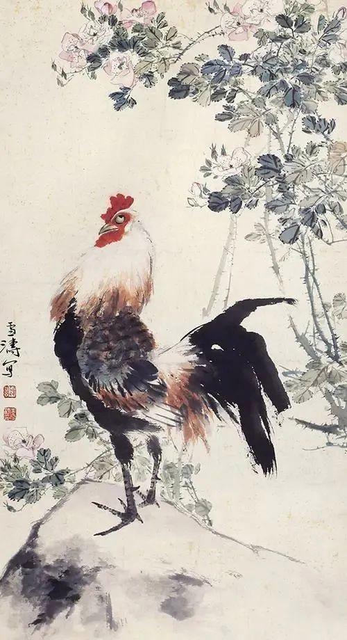分享60幅王雪涛国画里的大公鸡