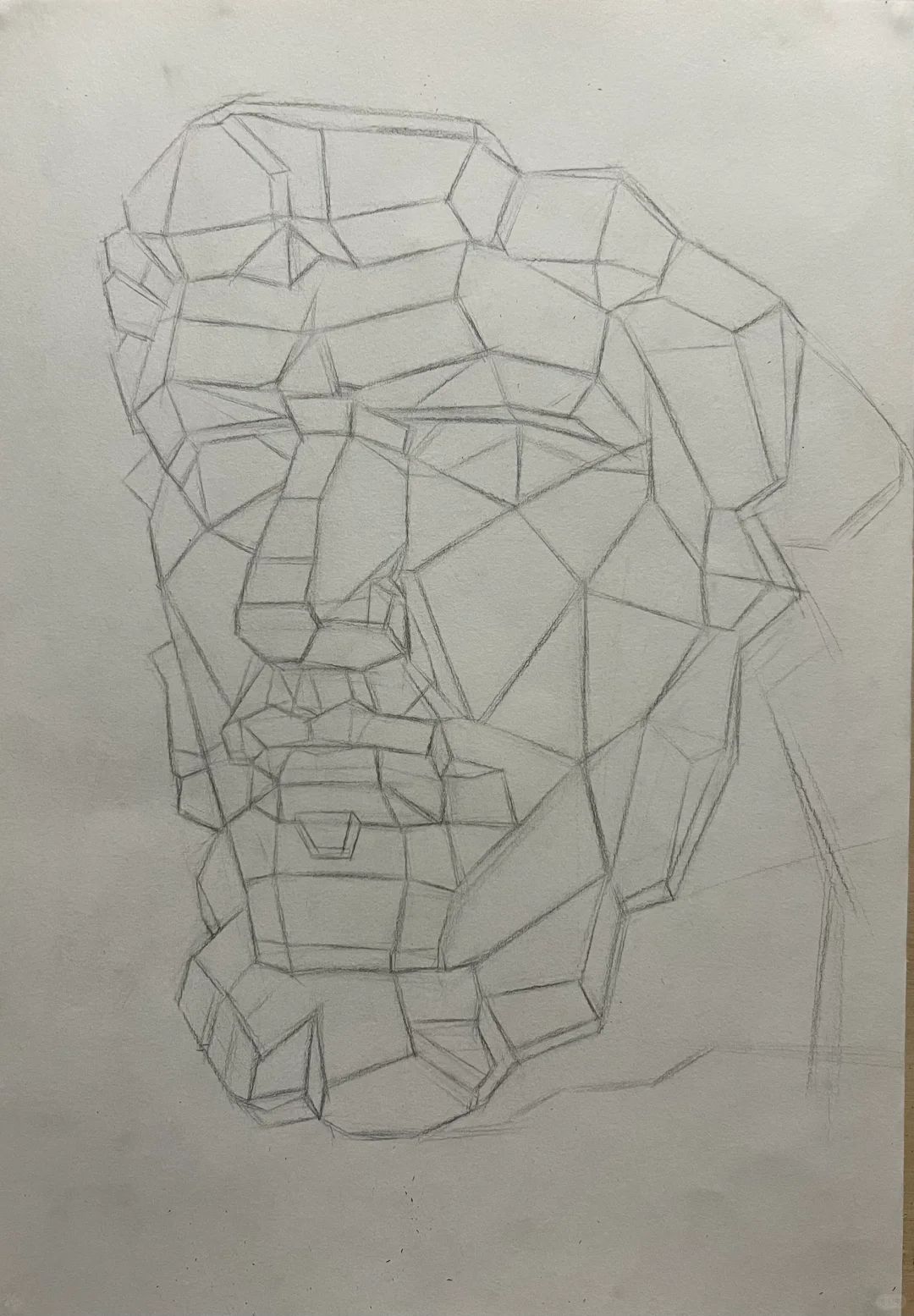 石膏像亚历山大分面像素描步骤图