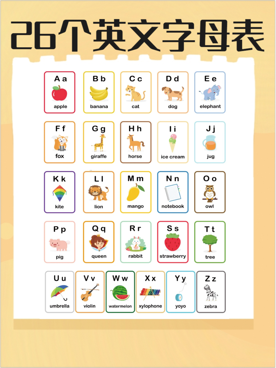 通过观察各种设计精美的图片,不仅能帮助孩子们更轻松地记住字母