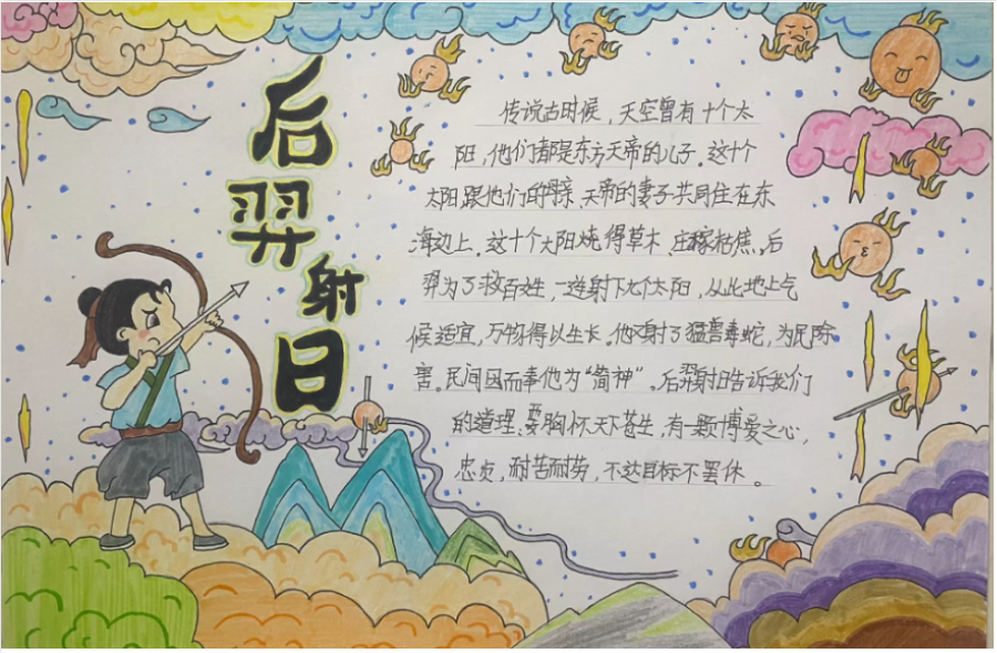 后羿射日手抄报内容