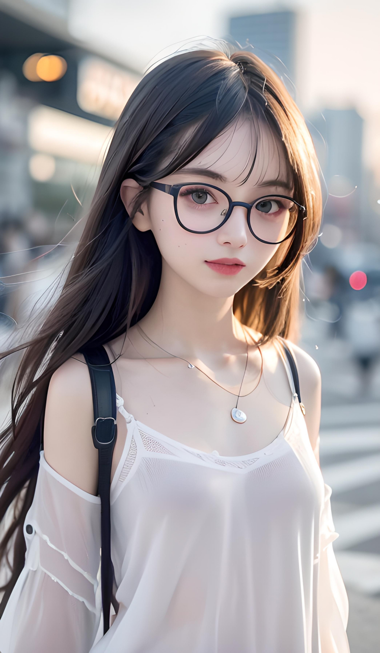 小姐姐戴眼镜更妩媚动人了