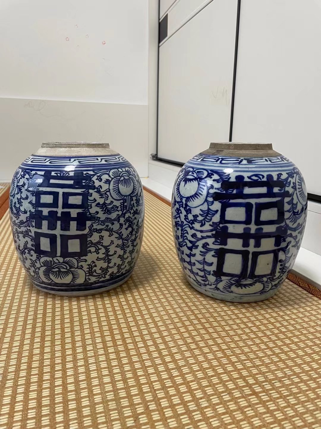 全品晚清喜字罐一对,赵豪侠瓷器欣赏