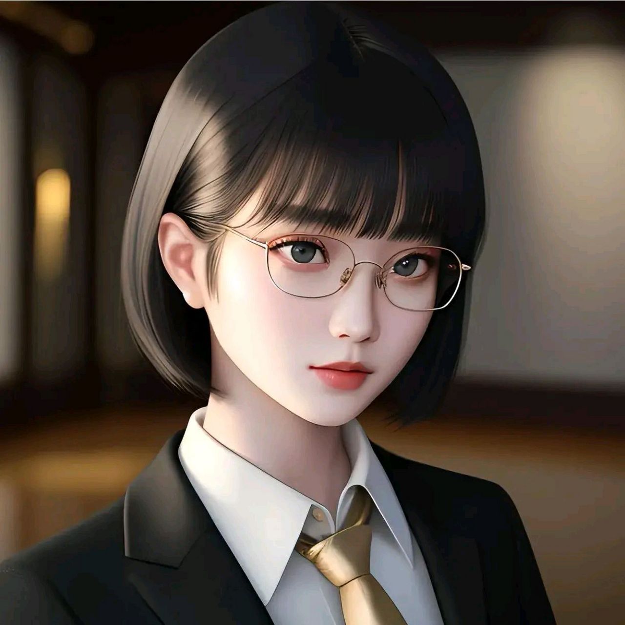 ai职业装女性头像