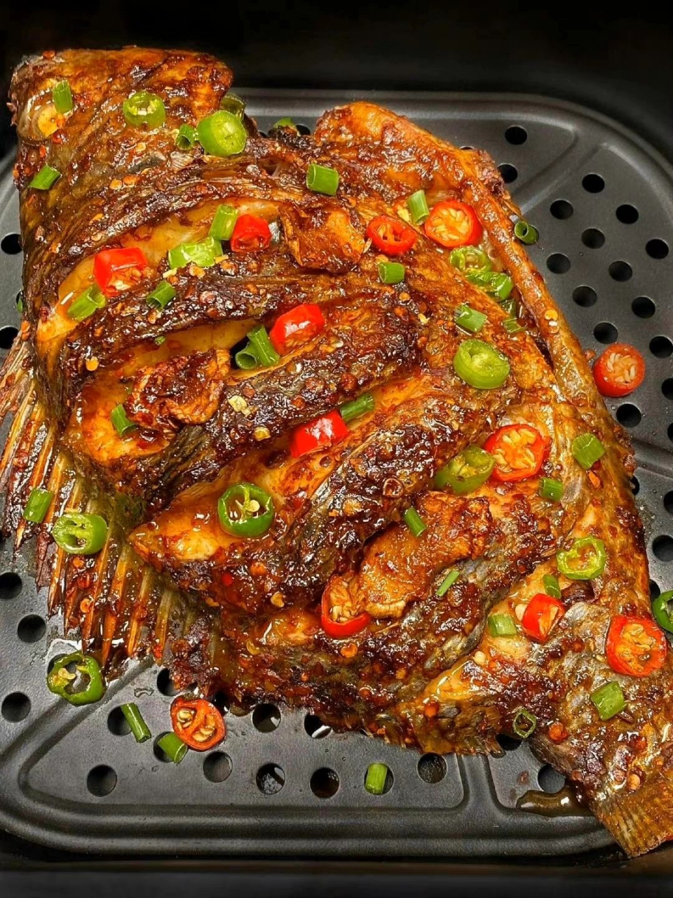 空气炸锅烤鱼真的一绝,巨巨巨好吃! 今天吃点啥? 空气炸锅版烤鱼,成功