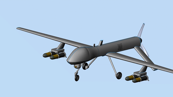 捕食者无人机的三维模型分享,需要的一起看看吧!