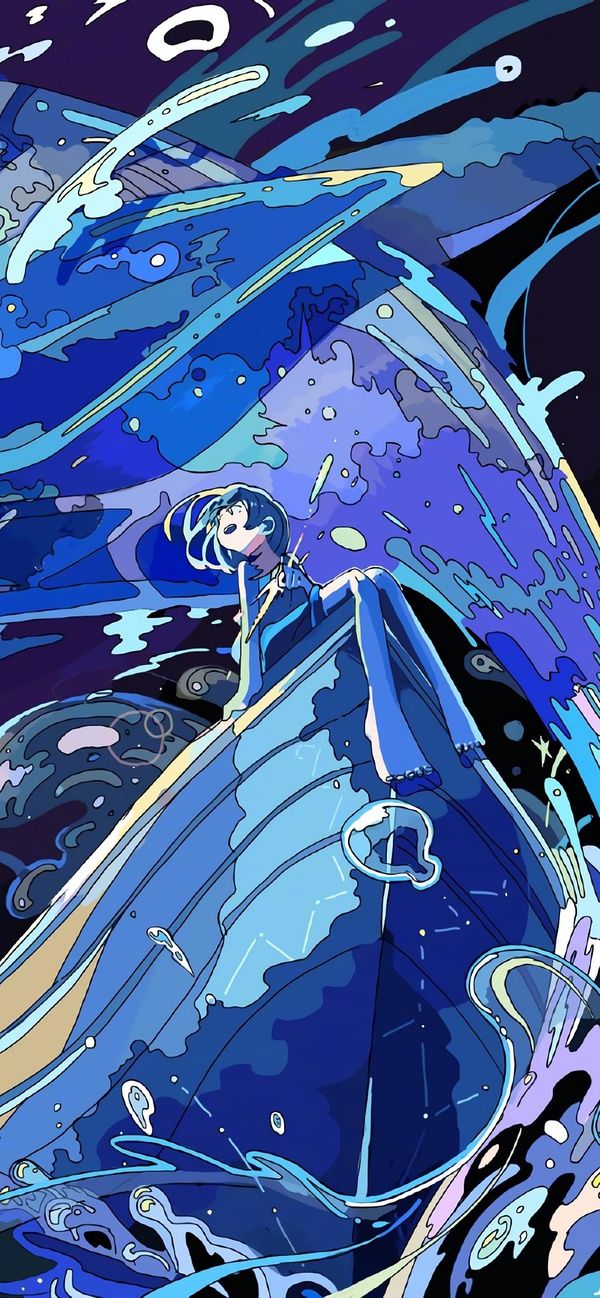 唯美治愈文艺范蓝色系深海动漫壁纸