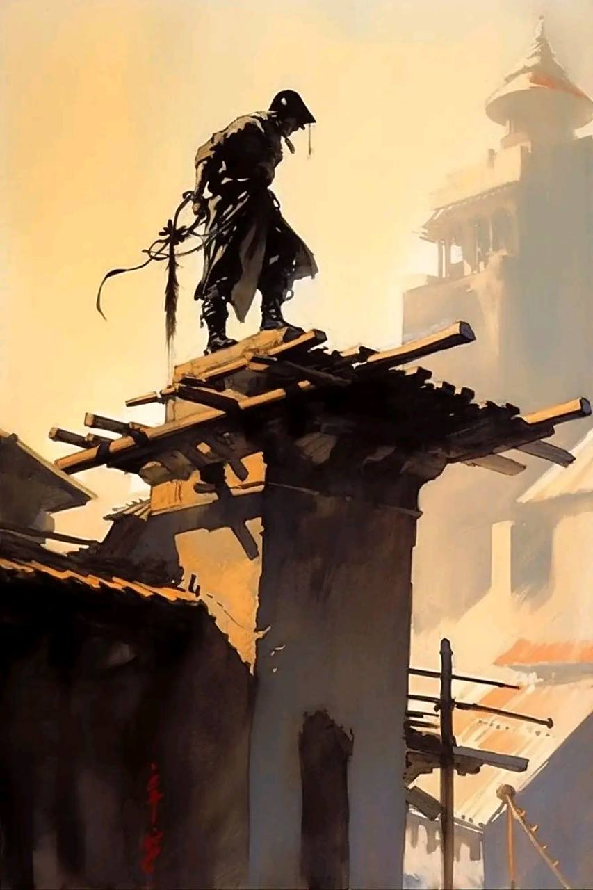 一组国风武侠水墨风格插画.#动漫# #插画# #国风召集令