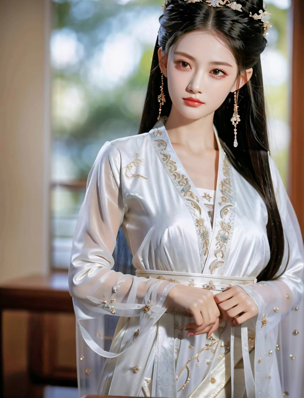 ai绘画# #美女# 古装白衣美女